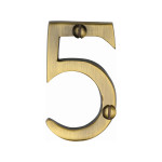 M Marcus Heritage Brass Numeral 5 - Face Fix 51mm 